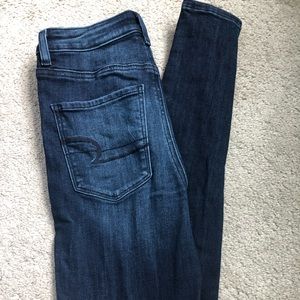 Highest Rise Jeans, dark wash.